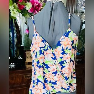 Floral Navy Wrap Cami Dress